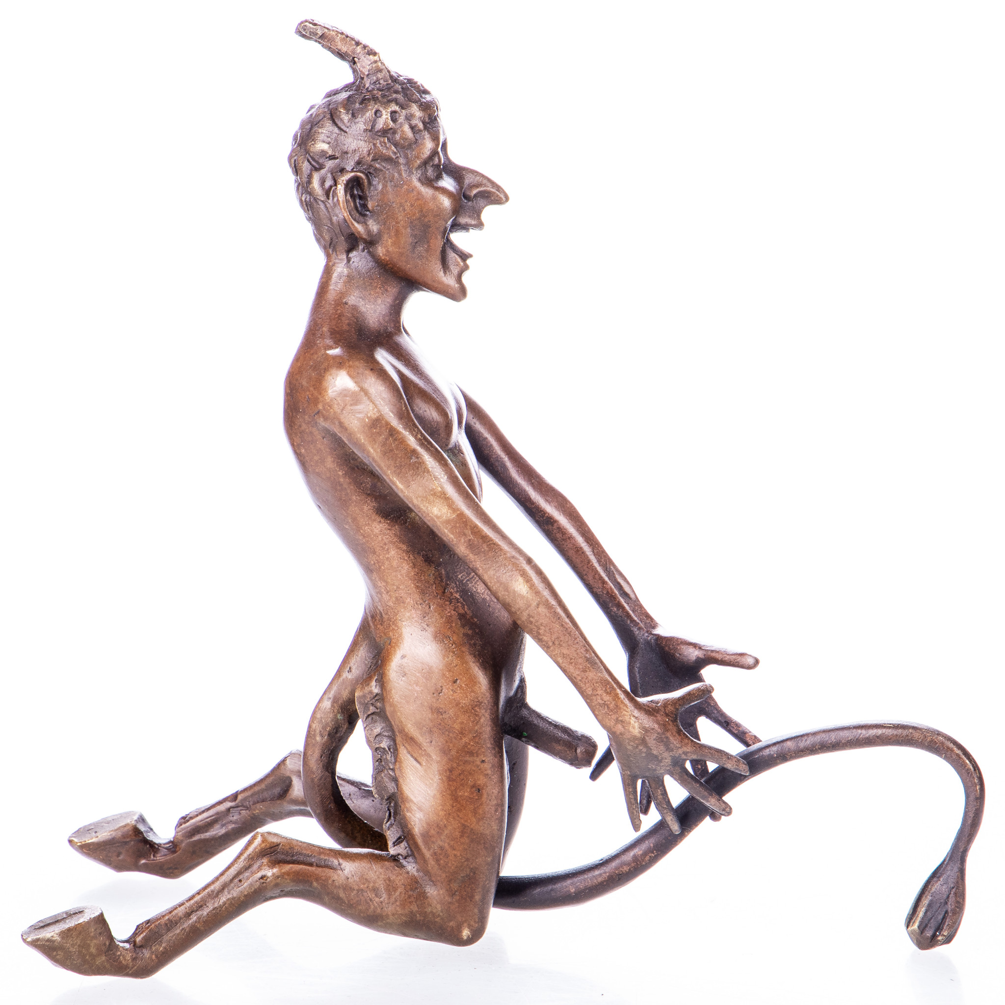Kép a Faun, erotikus bronz szobor