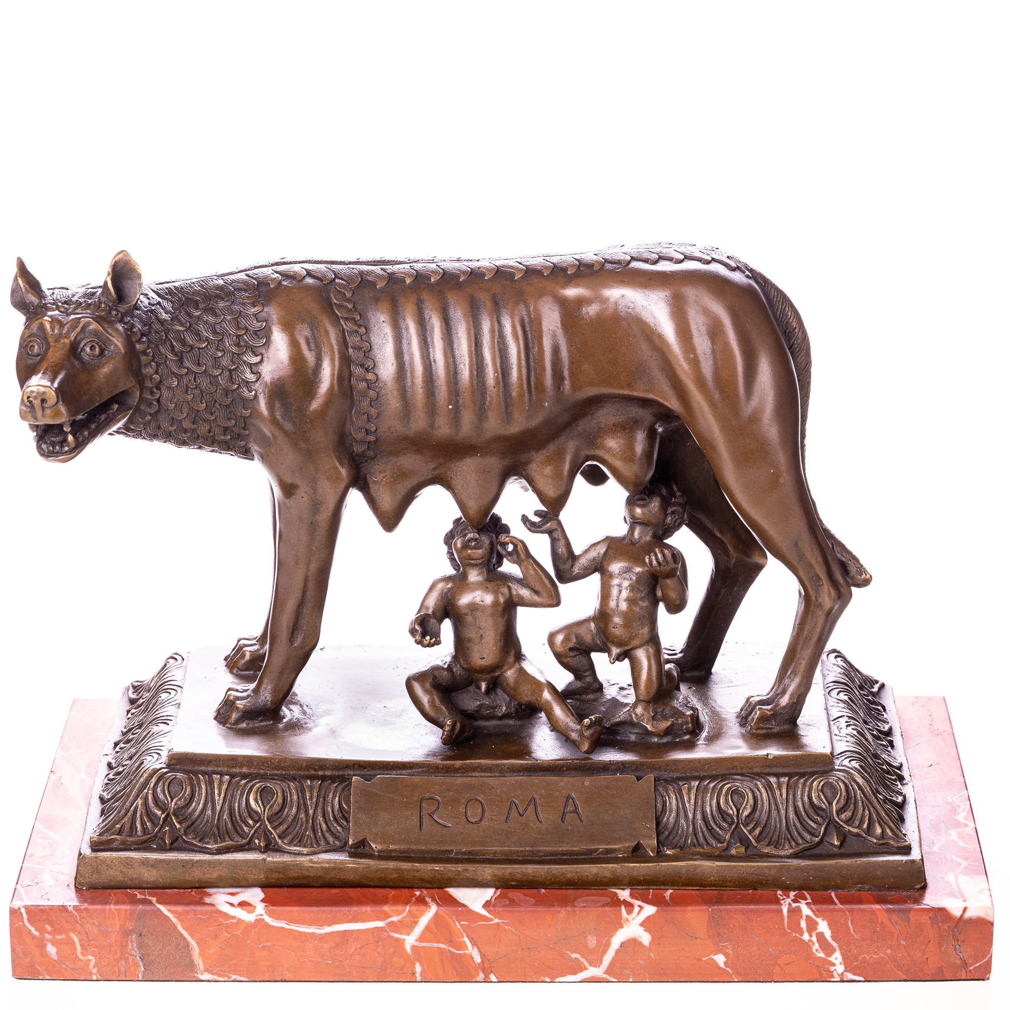 Kép a Romulus és Remus farkassal - bronz szobor