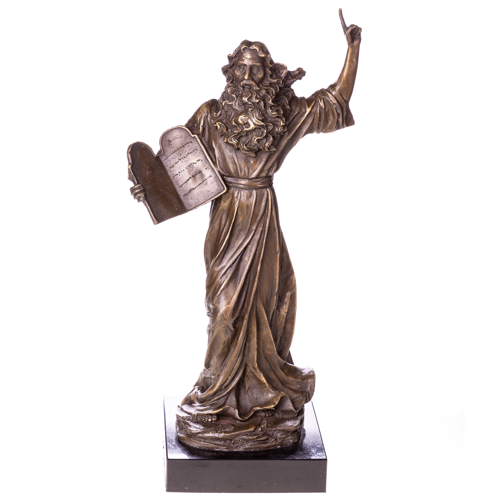 Mózes - bronz szobor márványtalpon