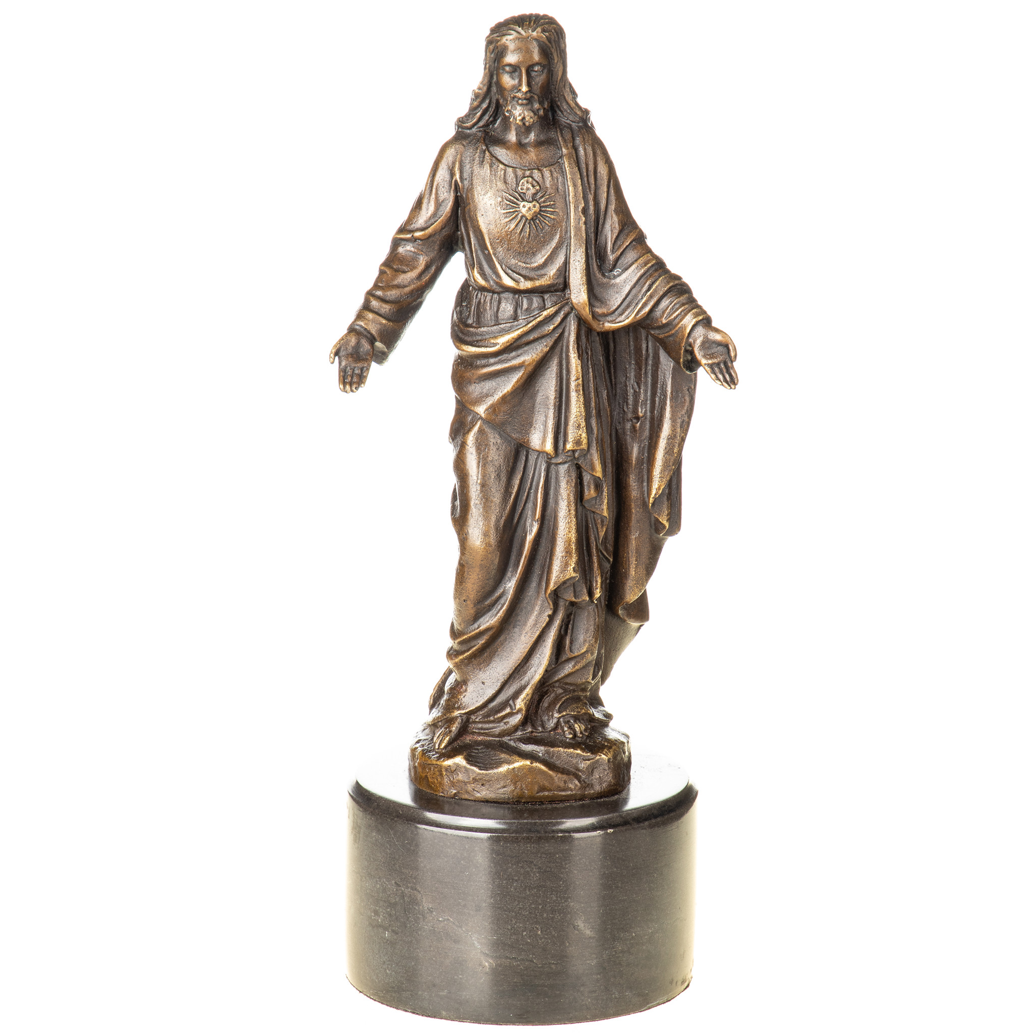 Jézus - bronz szobor márványtalpon