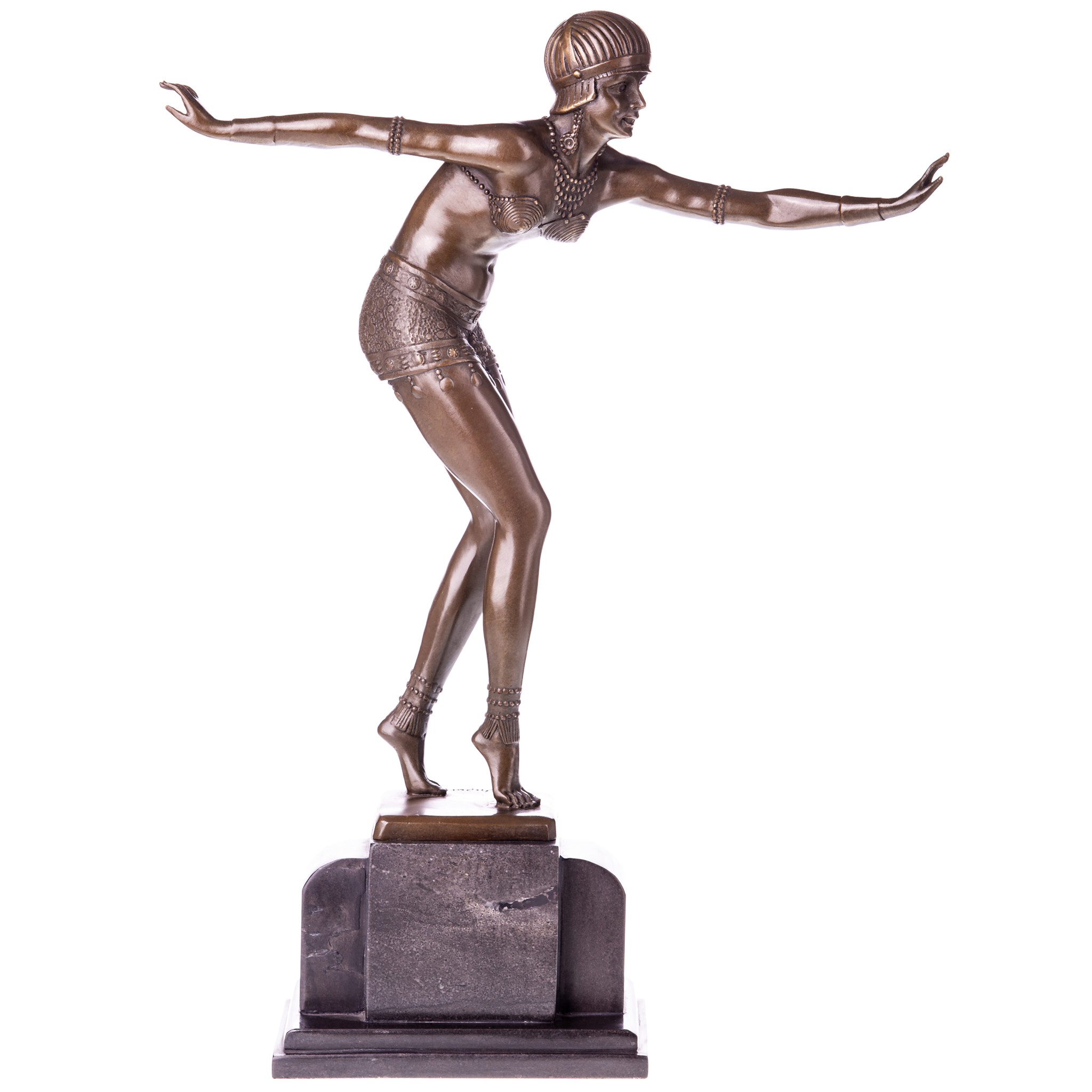 Táncosnő - bronz szobor, Art Deco