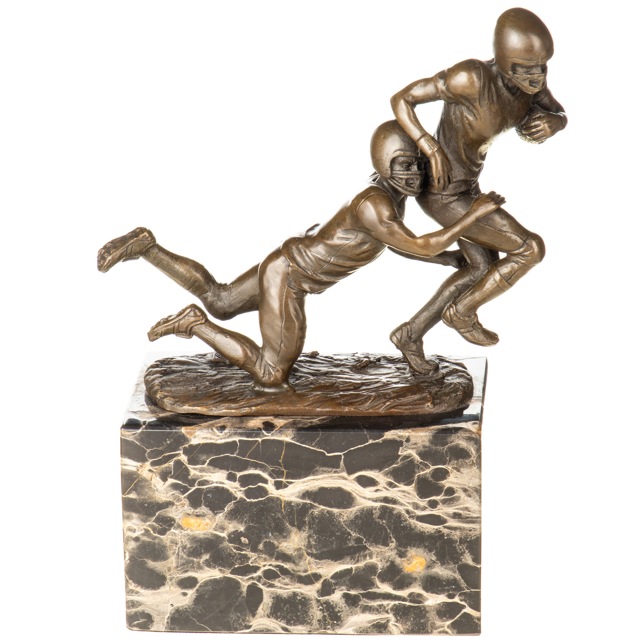 American Football - bronz szobor márványtalpon