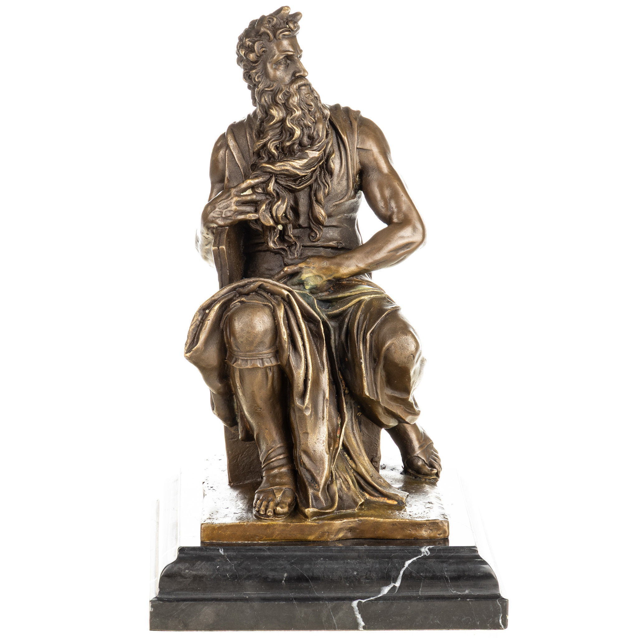 Mózes - bronz szobor márványtalpon